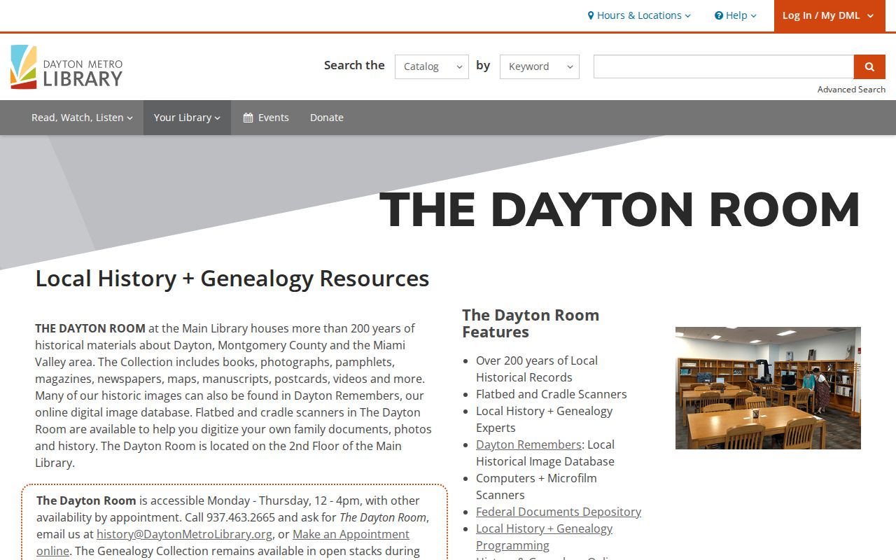 Centerville residents directory Dayton Room local history collection