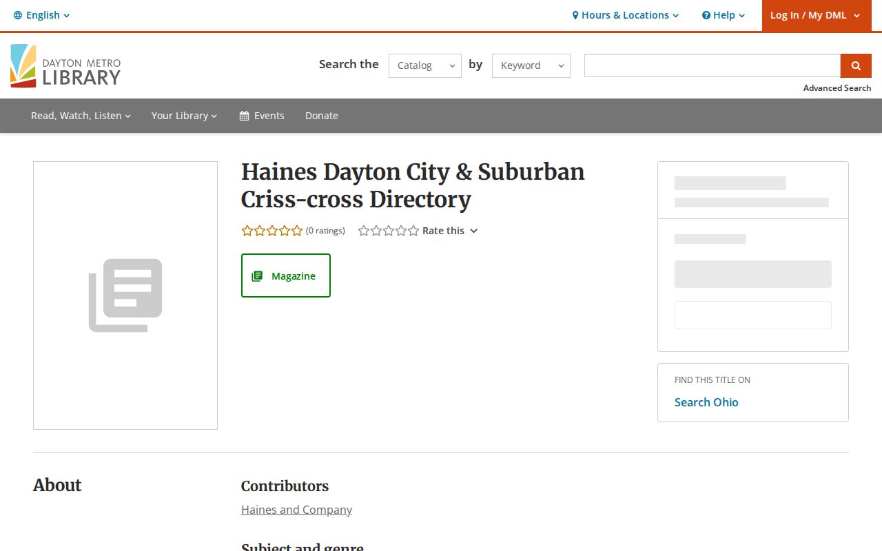 Centerville city directory Haines criss-cross catalog