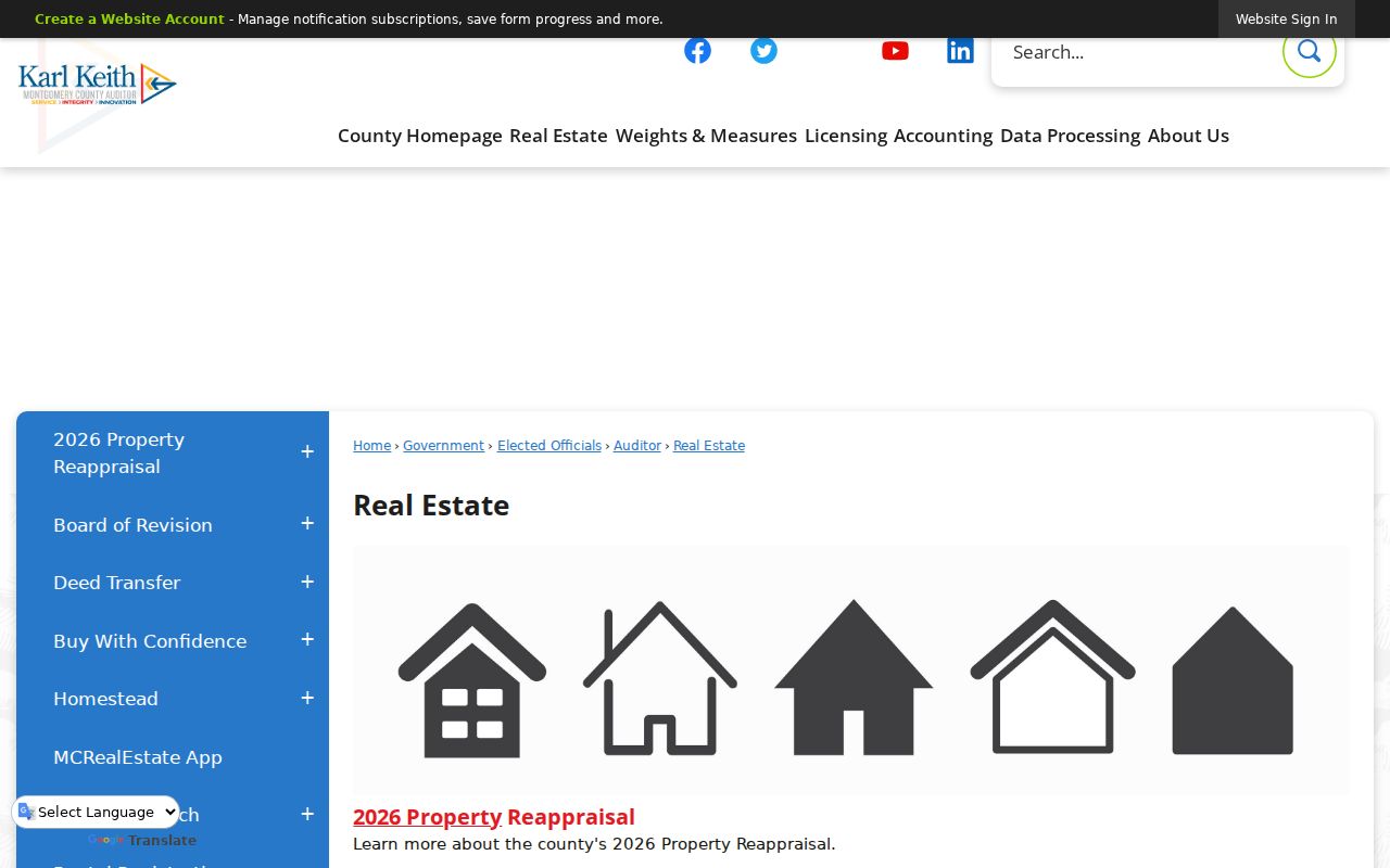 Centerville street directory Auditor real estate resources